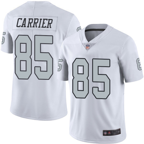 Men Oakland Raiders Limited White Derek Carrier Jersey NFL Football #85 Rush Vapor Untouchable Jersey->oakland raiders->NFL Jersey